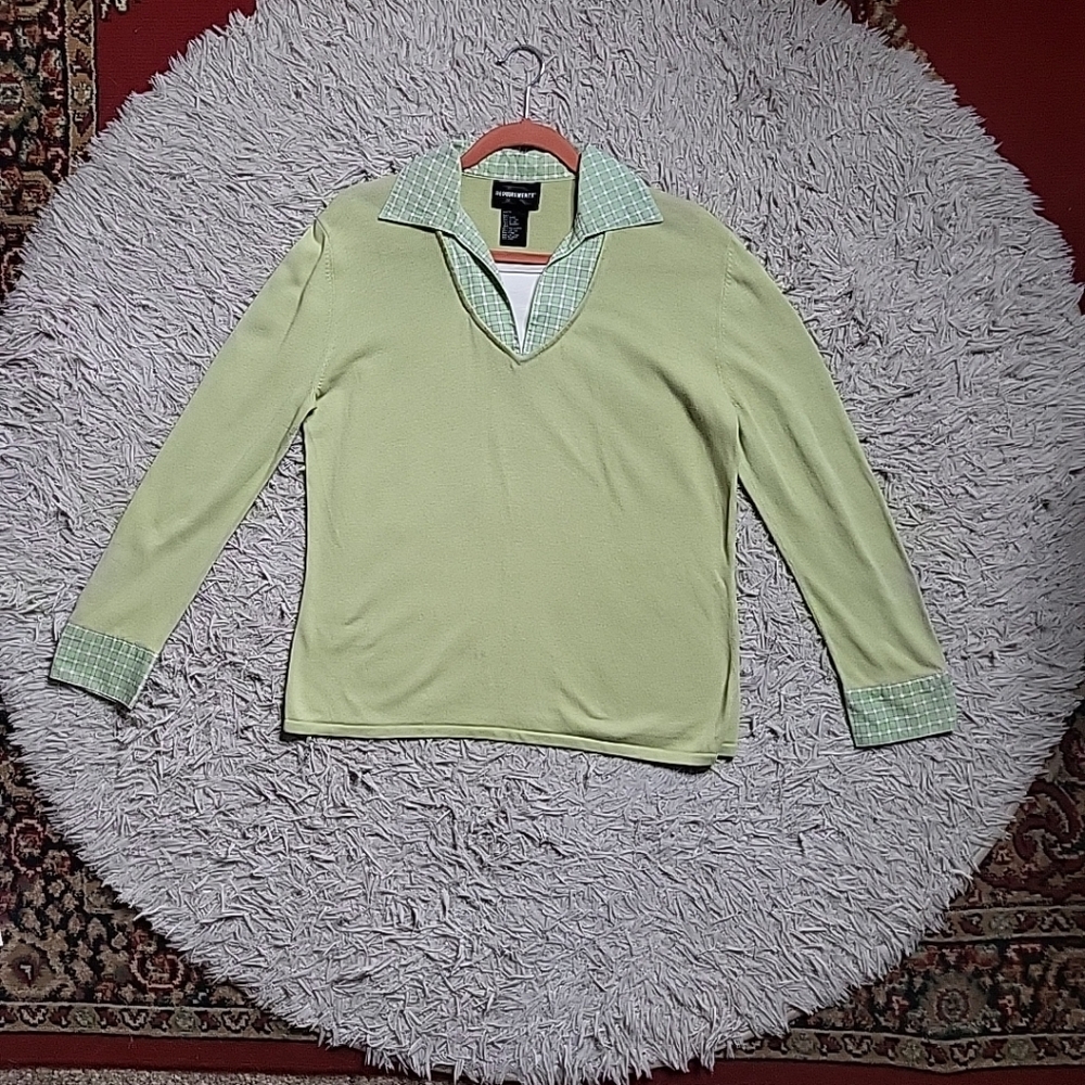 Vintage Requirements Sweater Top Shirt Clueless 90s Y2K Size Small S Green Multi
